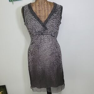 Trussardi Silk Mohair Trimmed Ombre Fade Dress sz46 US 10 BinW